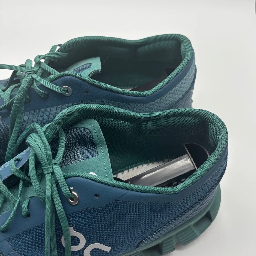 On Running Cloud X Mens 14 Teal Green Mesh Athletic Training Shoes Low Top